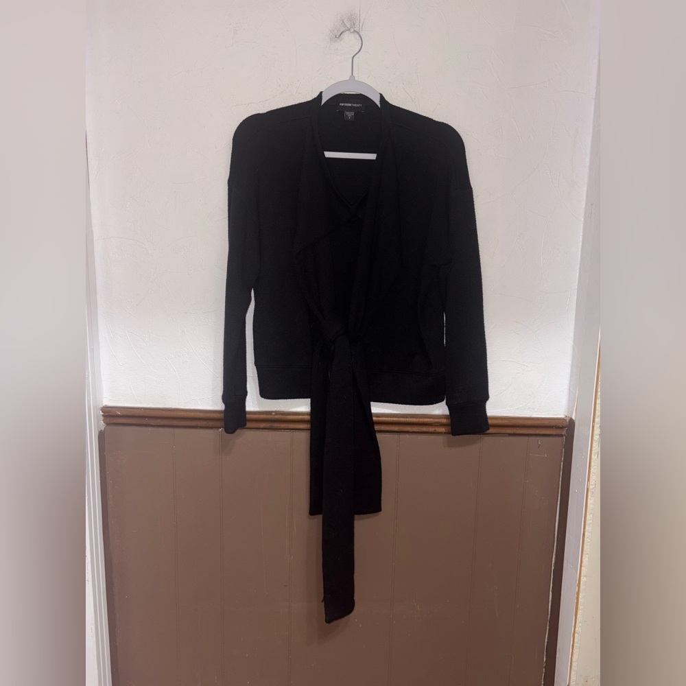 Fifteen Twenty | Black Front Tie Sweater